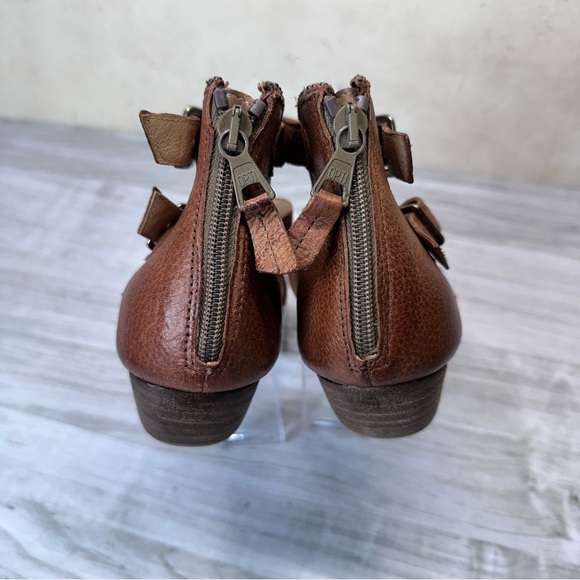 Miz Mooz Cosmo Brown Leather Studded Ankle Strappy Sandals Women’s EU38 US 7.5 - Picture 4 of 16